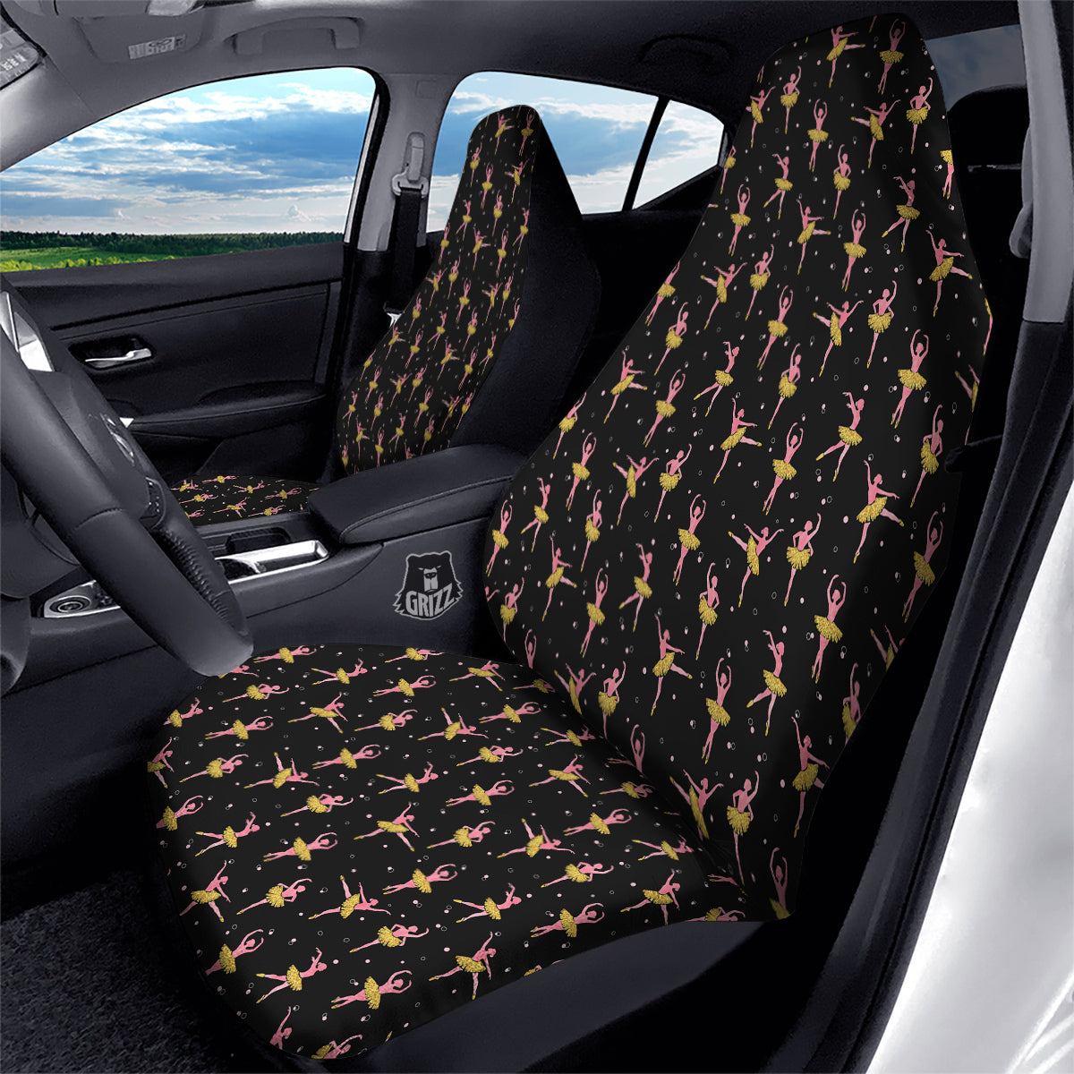 Ballet Dancing Print Pattern Car Seat Covers-grizzshop