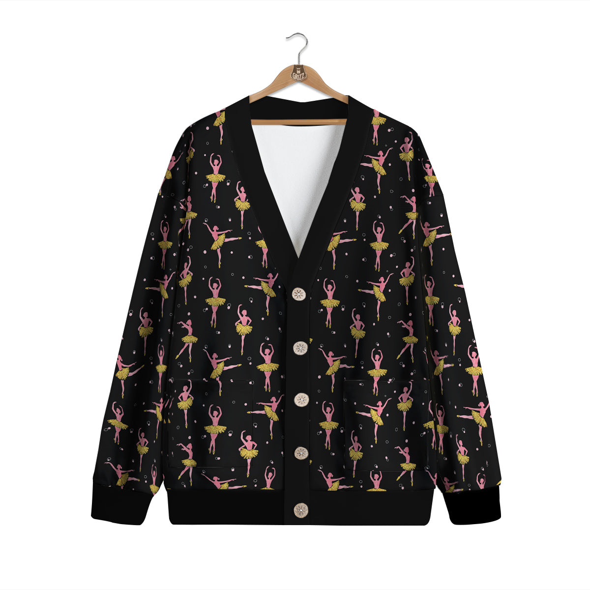 Ballet Dancing Print Pattern Cardigan-grizzshop