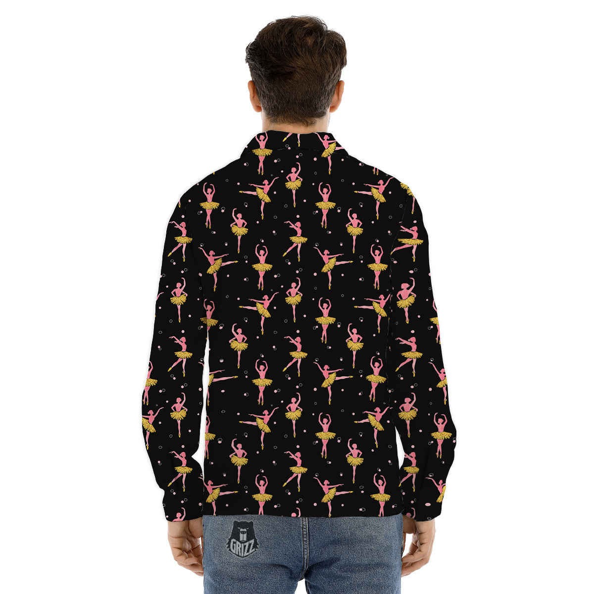 Ballet Dancing Print Pattern Men's Dress Shirts-grizzshop