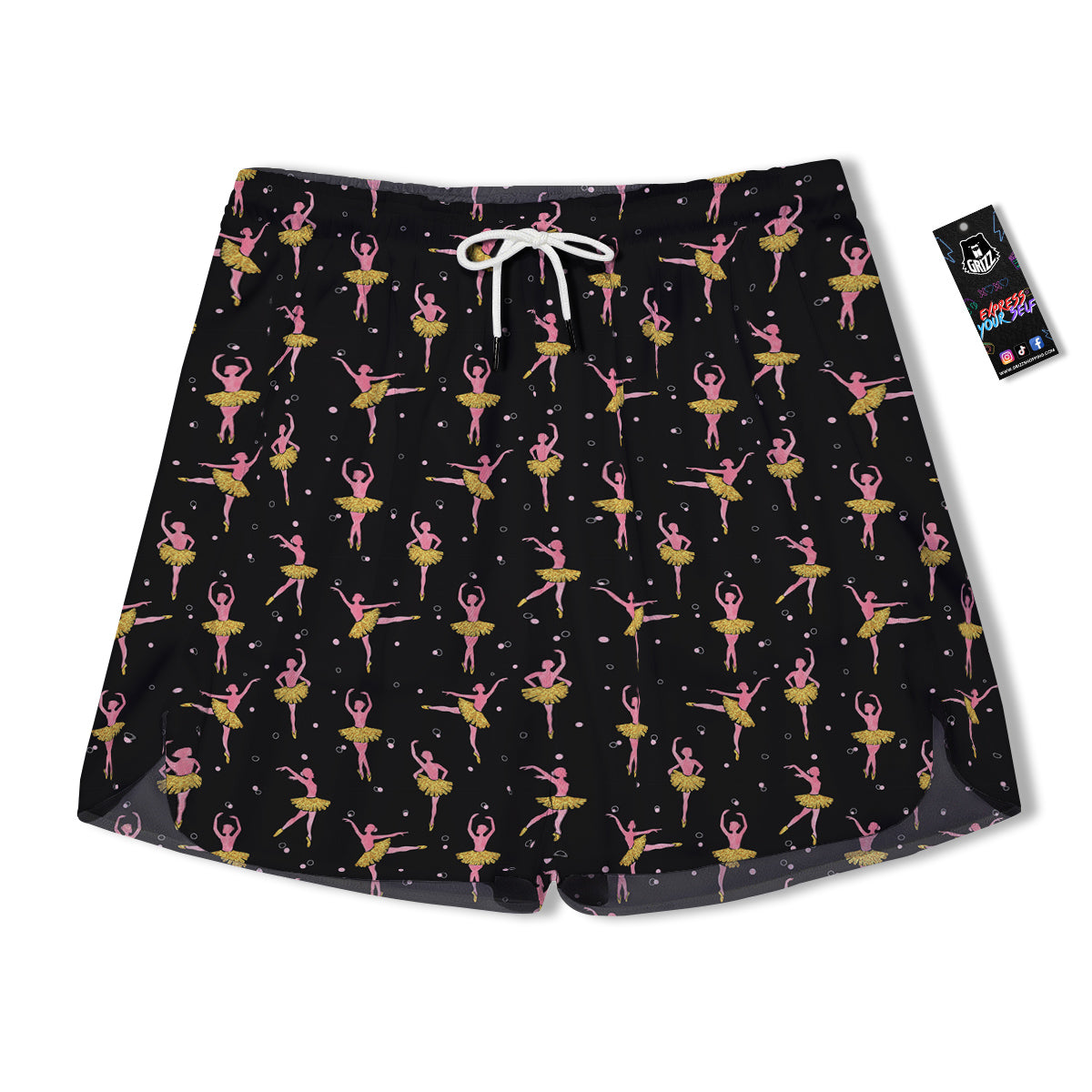 Ballet Dancing Print Pattern Men's Running Shorts-grizzshop