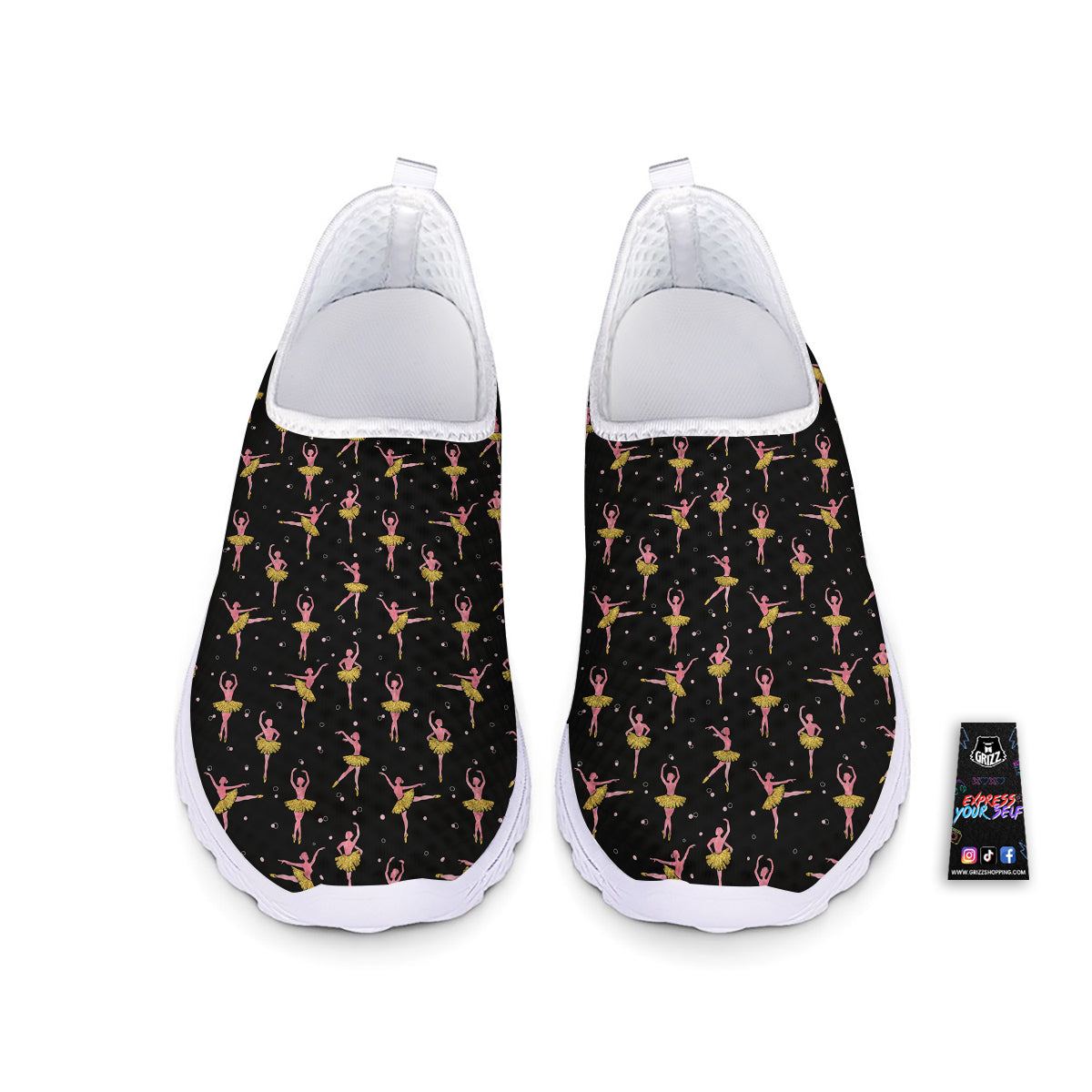 Ballet Dancing Print Pattern Nurse Shoes-grizzshop