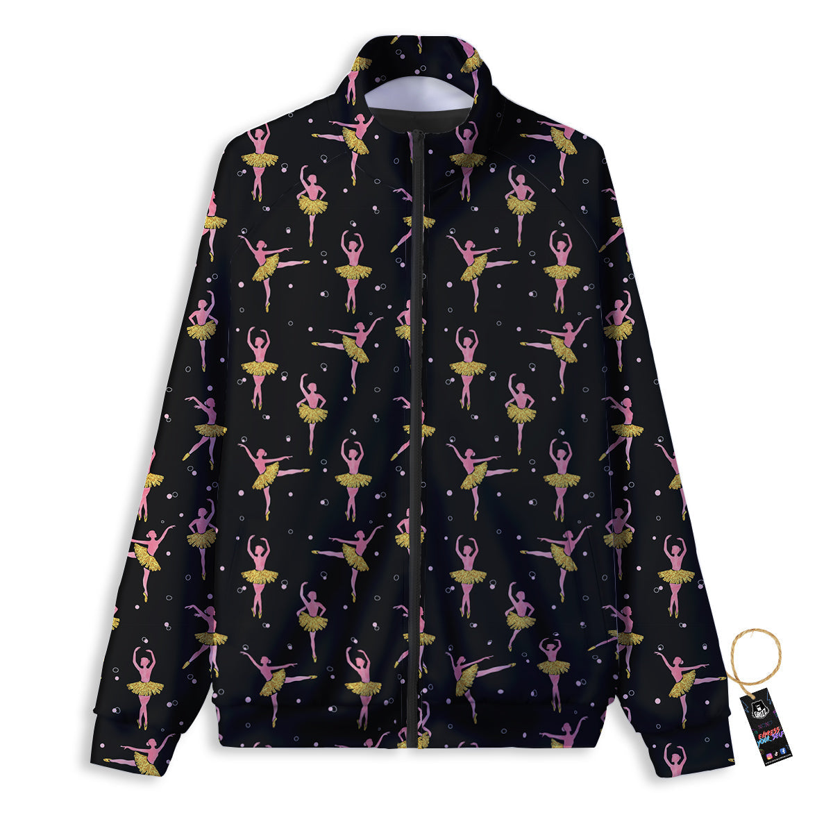 Ballet Dancing Print Pattern Track Jacket-grizzshop