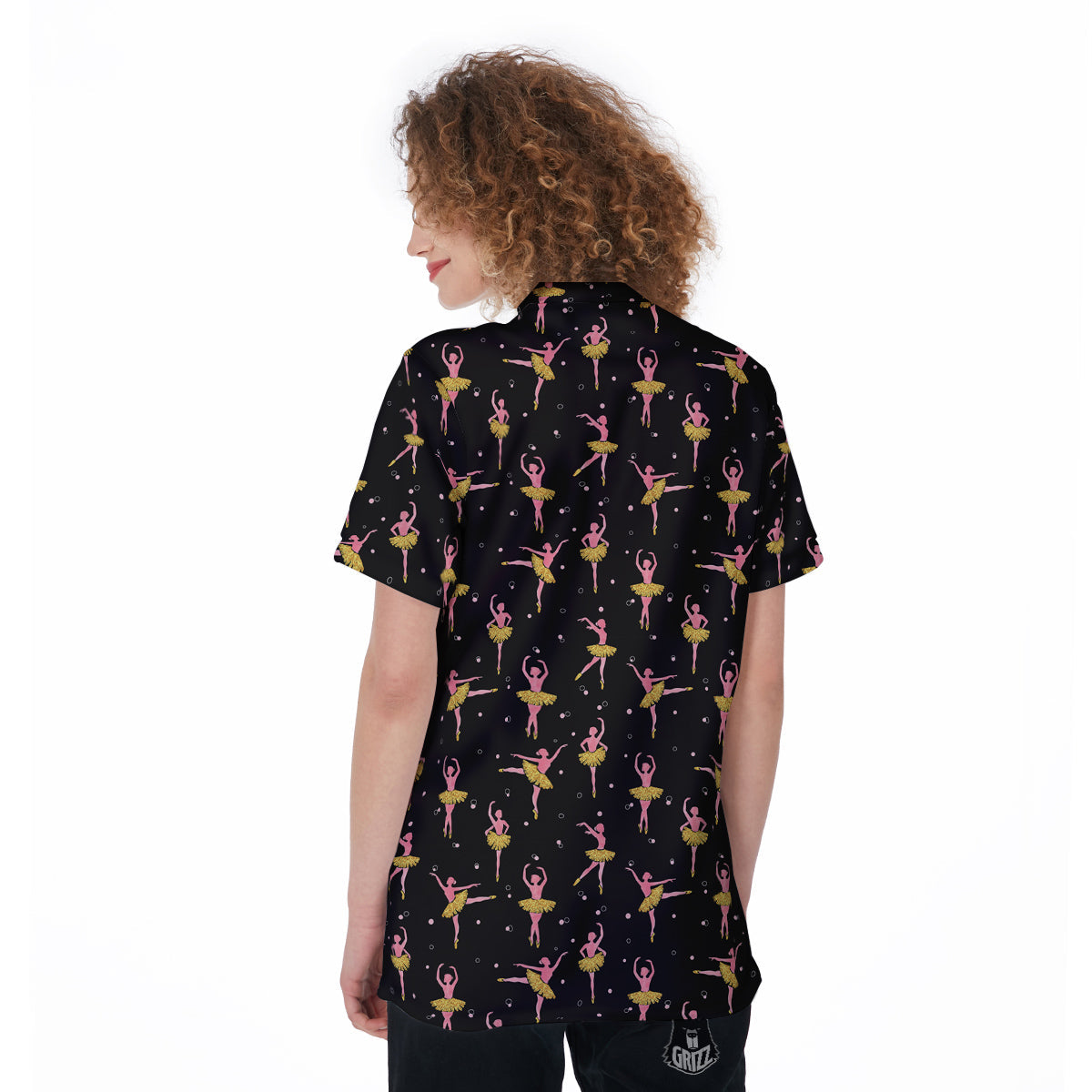 Ballet Dancing Print Pattern Women's Golf Shirts-grizzshop