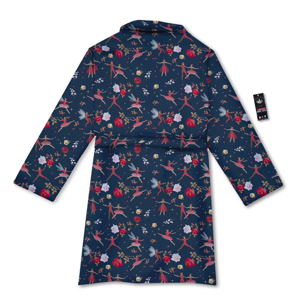 Ballet Floral Print Pattern Bathrobe-grizzshop