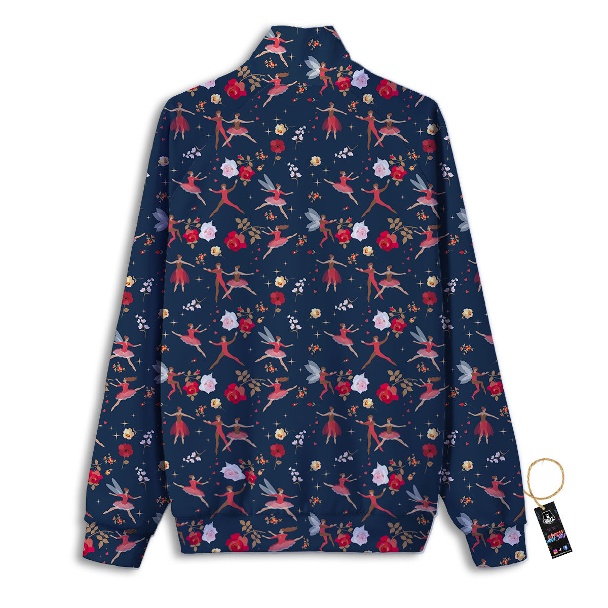 Ballet Floral Print Pattern Track Jacket-grizzshop