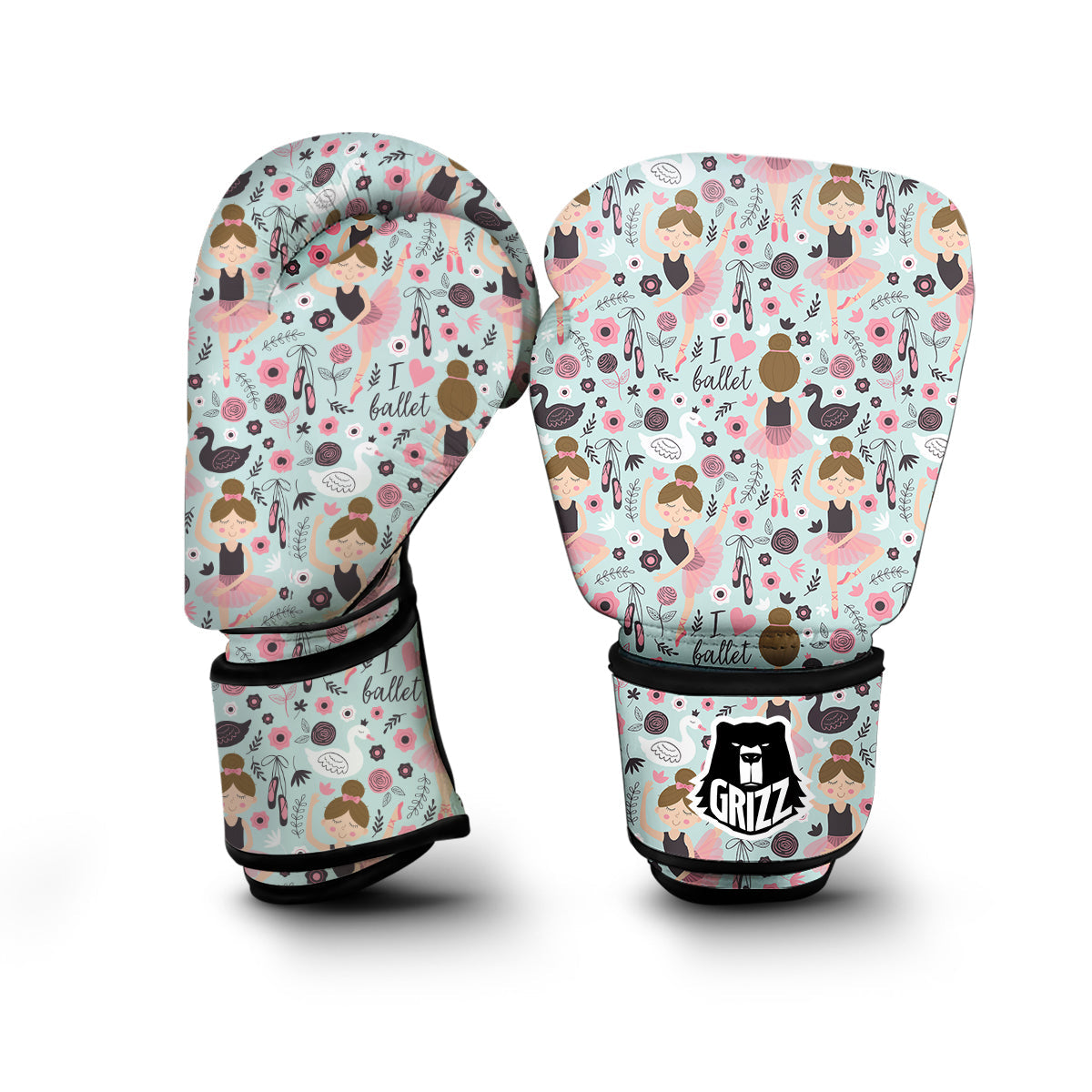 Ballet Girl Pattern Print Boxing Gloves-grizzshop