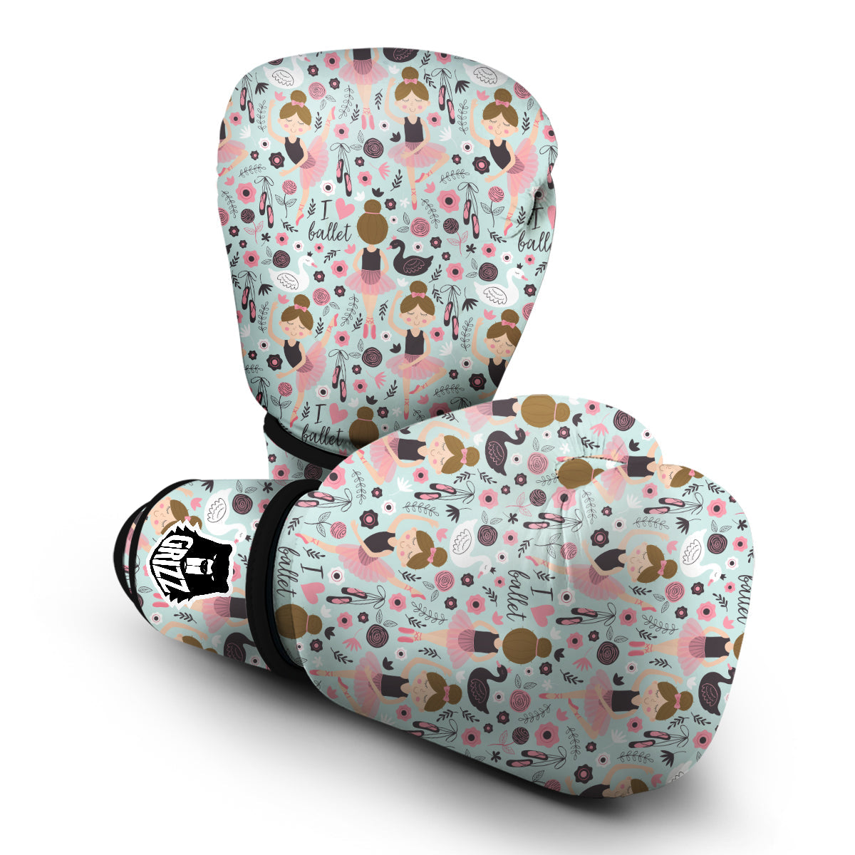 Ballet Girl Pattern Print Boxing Gloves-grizzshop
