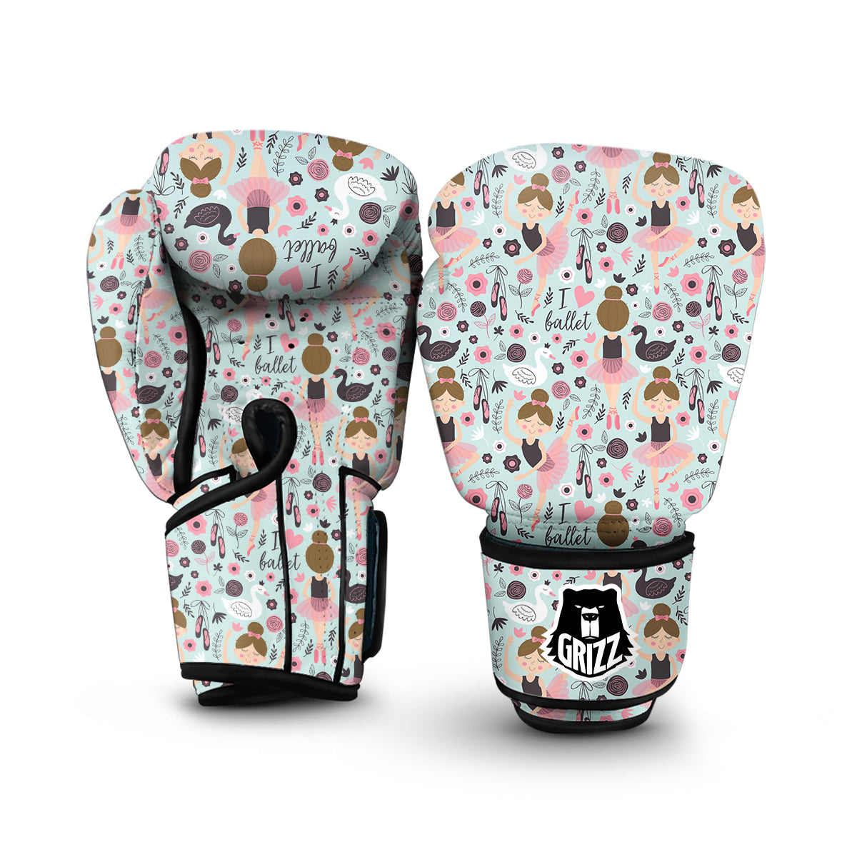 Ballet Girl Pattern Print Boxing Gloves-grizzshop