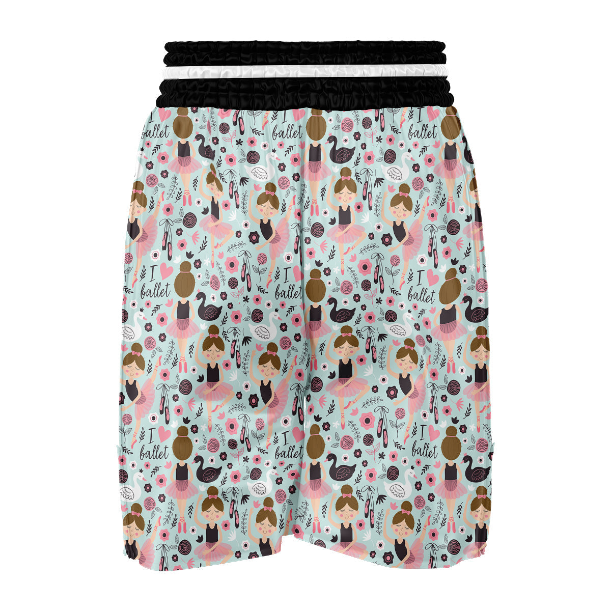 Ballet Girl Pattern Print Boxing Shorts-grizzshop