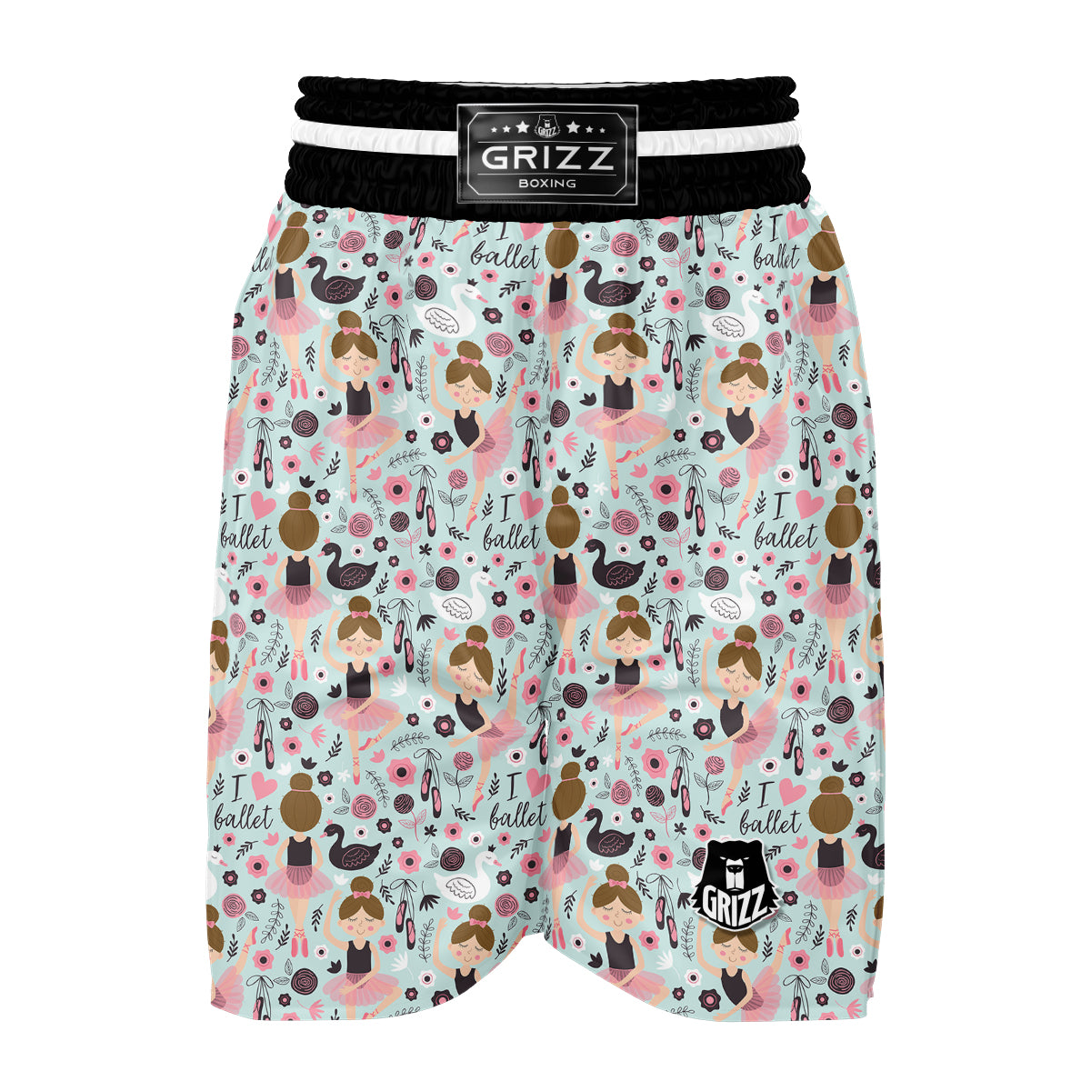Ballet Girl Pattern Print Boxing Shorts-grizzshop