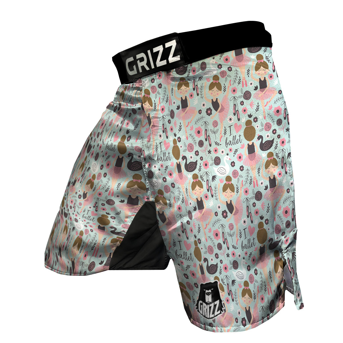 Ballet Girl Pattern Print MMA Shorts-grizzshop