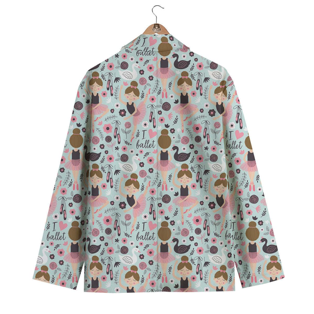 Ballet Girl Pattern Print Men's Blazer-grizzshop