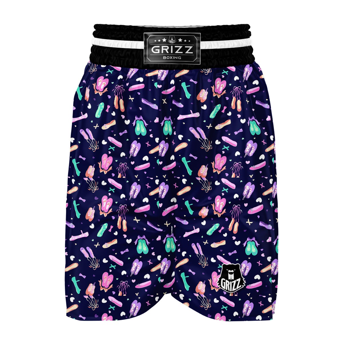 Ballet Pattern Print Boxing Shorts-grizzshop