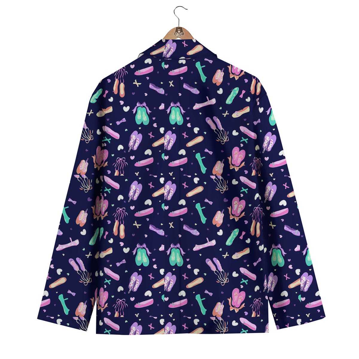 Ballet Pattern Print Men's Blazer-grizzshop