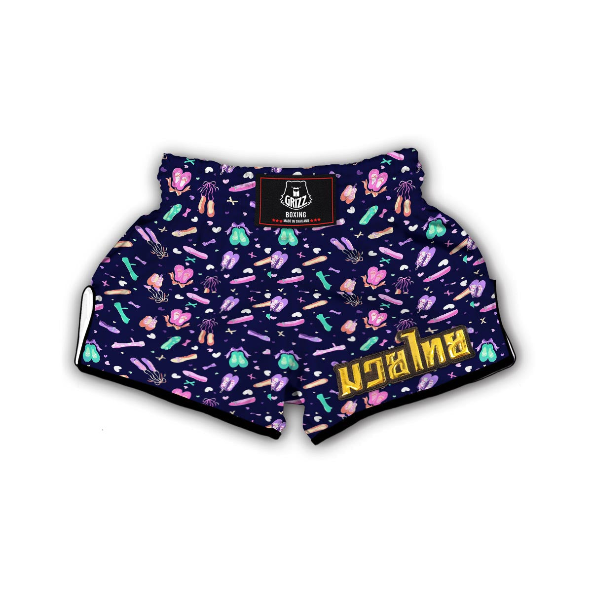 Ballet Pattern Print Muay Thai Boxing Shorts-grizzshop