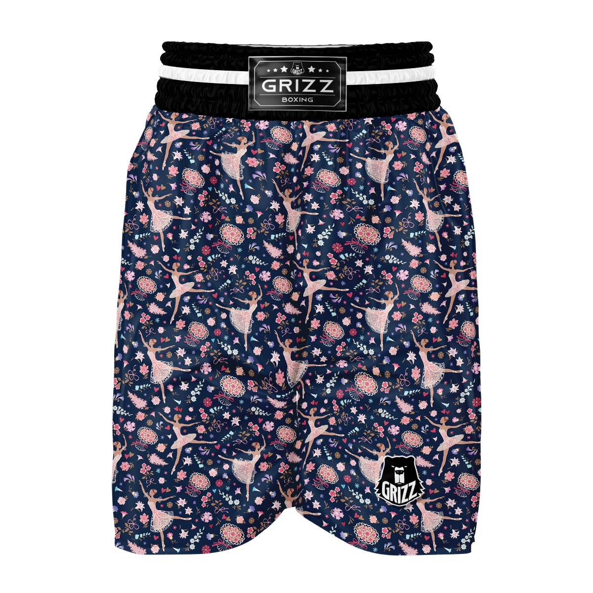 Ballet Print Pattern Boxing Shorts-grizzshop
