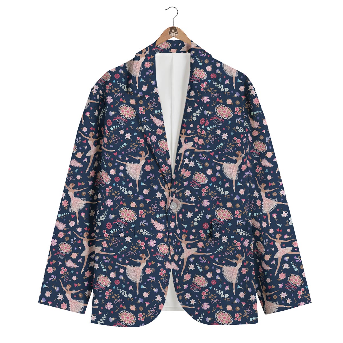 Ballet Print Pattern Men's Blazer-grizzshop