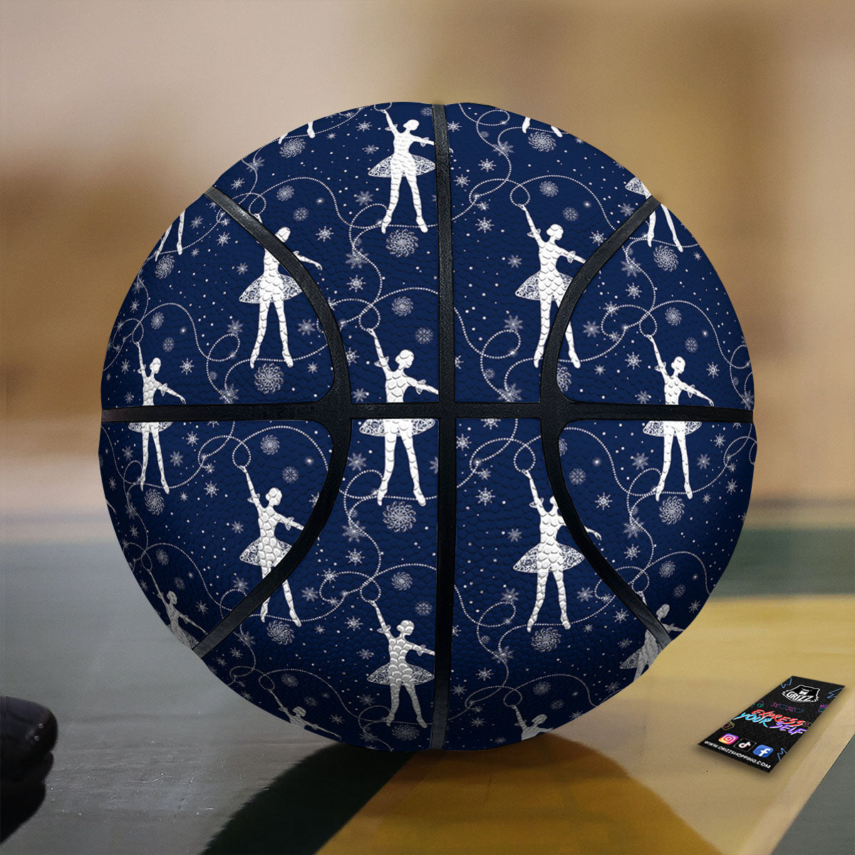 Ballet Snowflake Print Pattern Basketball-grizzshop