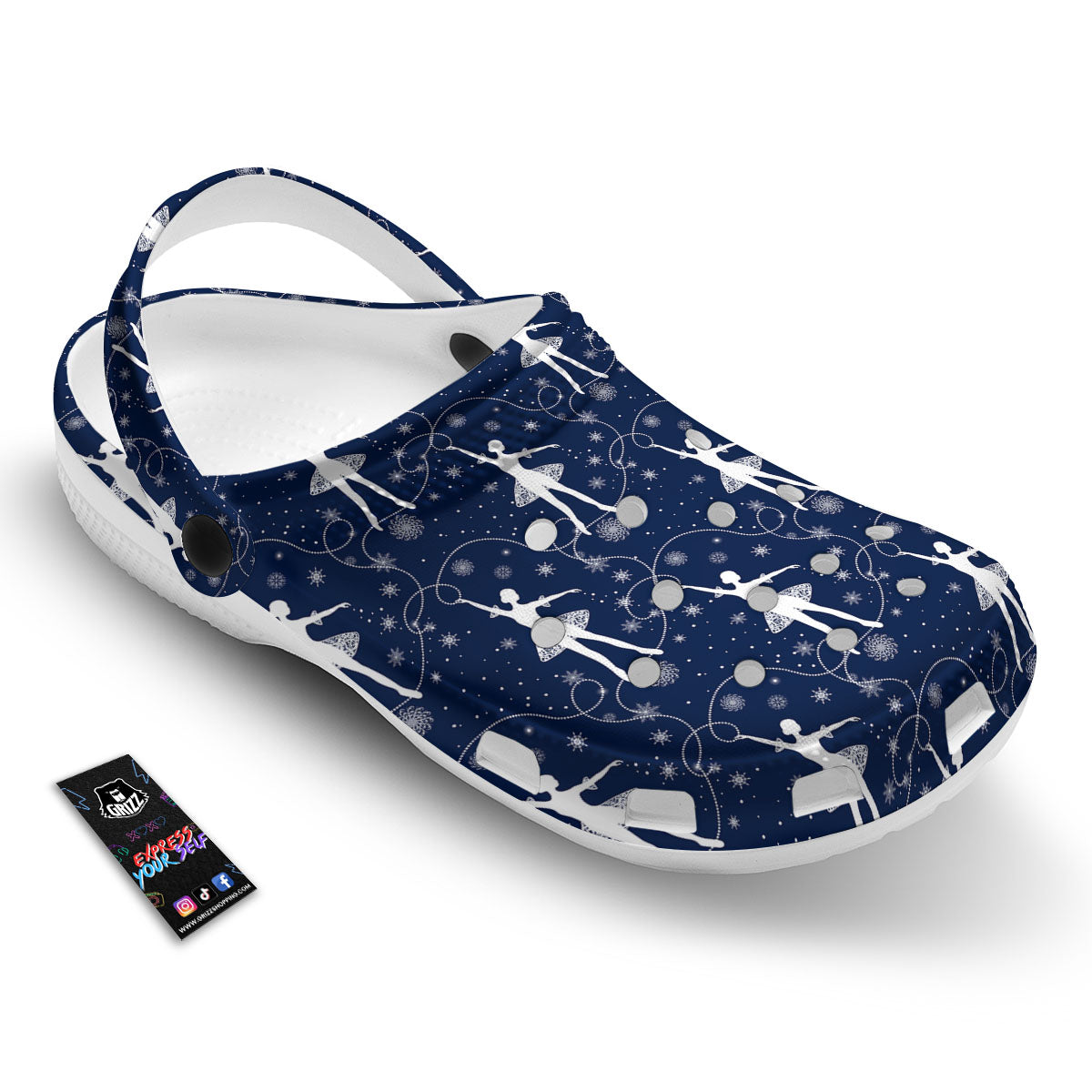 Ballet Snowflake Print Pattern Clog-grizzshop