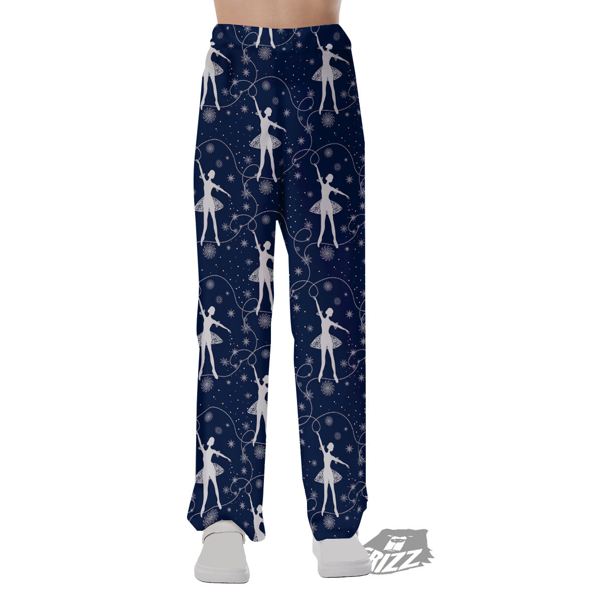 Ballet Snowflake Print Pattern Pajama Pants-grizzshop