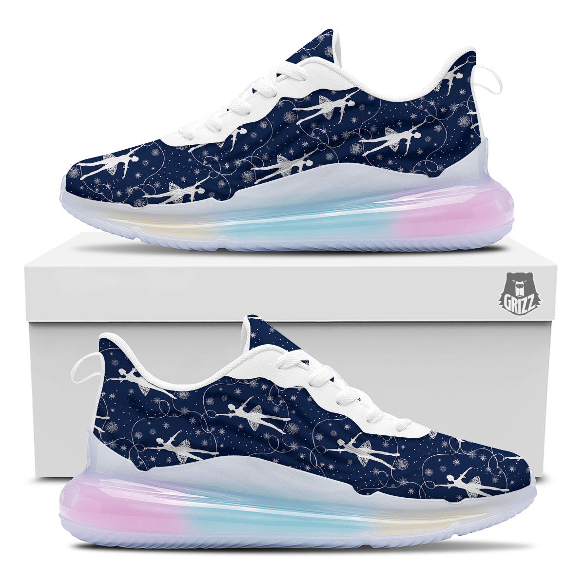 Ballet Snowflake Print Pattern Running Sneakers-grizzshop