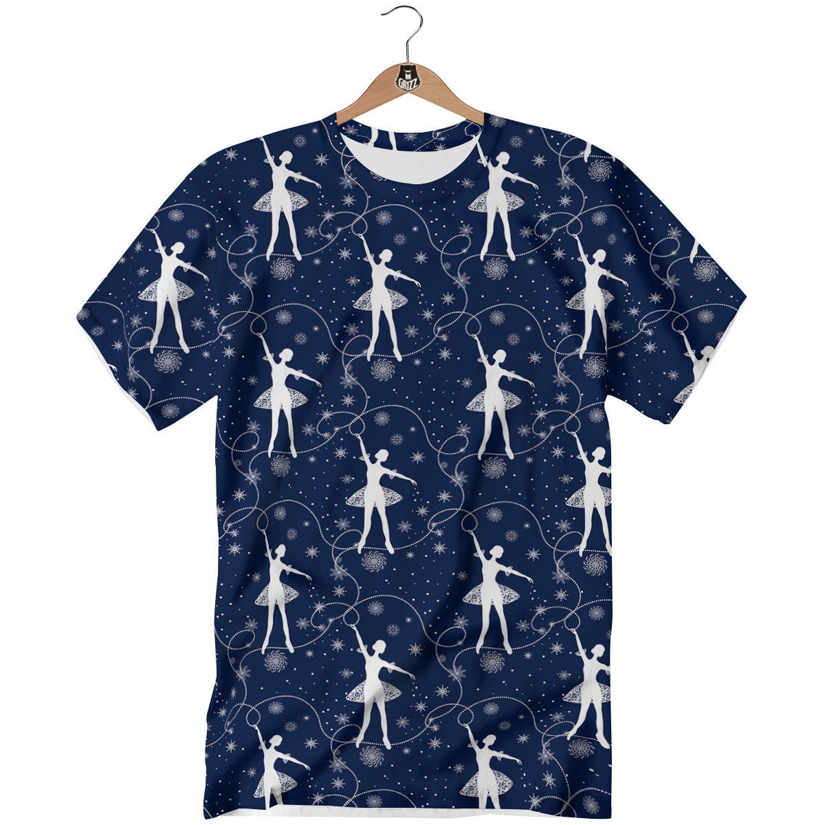 Ballet Snowflake Print Pattern T-Shirt-grizzshop