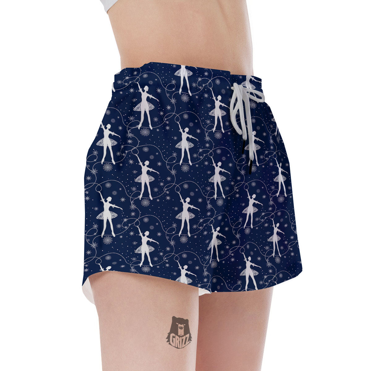 Ballet Snowflake Print Pattern Women's Shorts-grizzshop