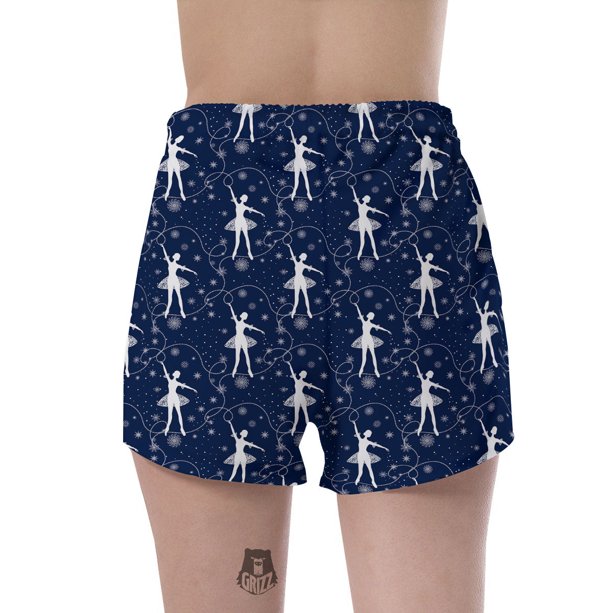 Ballet Snowflake Print Pattern Women's Shorts-grizzshop