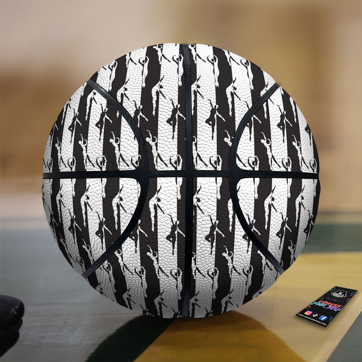 Ballet White And Black Print Pattern Basketball-grizzshop