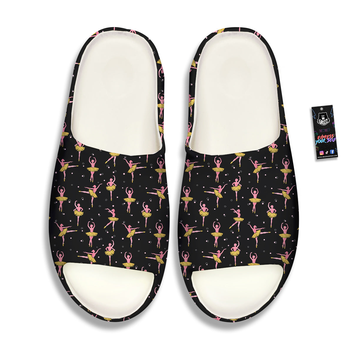 Ballet Dancing Print Pattern Sandals-grizzshop