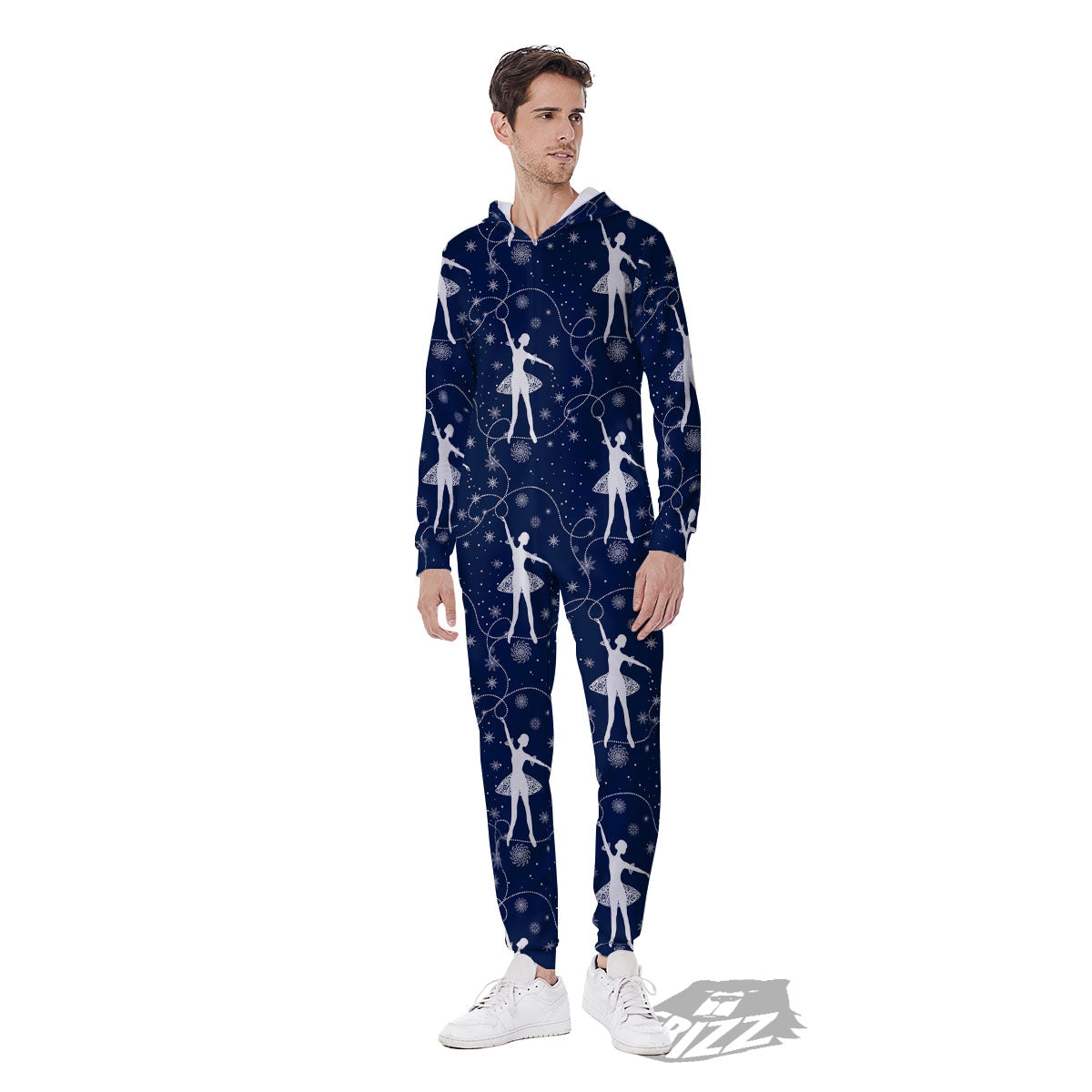 Ballet Snowflake Print Pattern Men's Jumpsuit-grizzshop