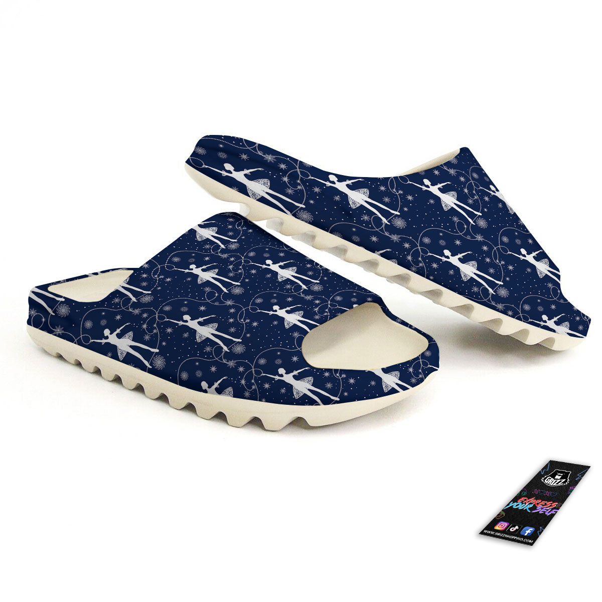 Ballet Snowflake Print Pattern Sandals-grizzshop