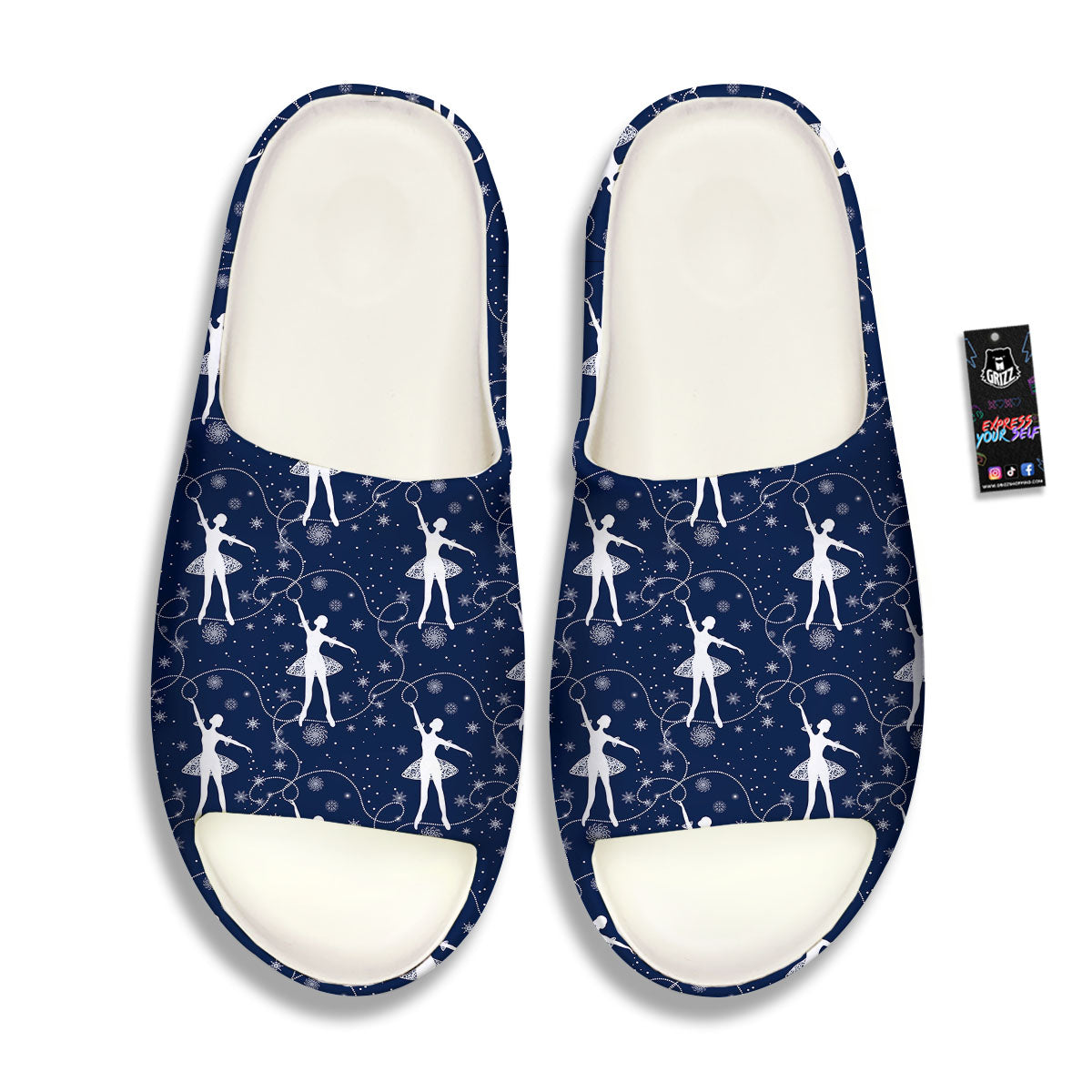 Ballet Snowflake Print Pattern Sandals-grizzshop