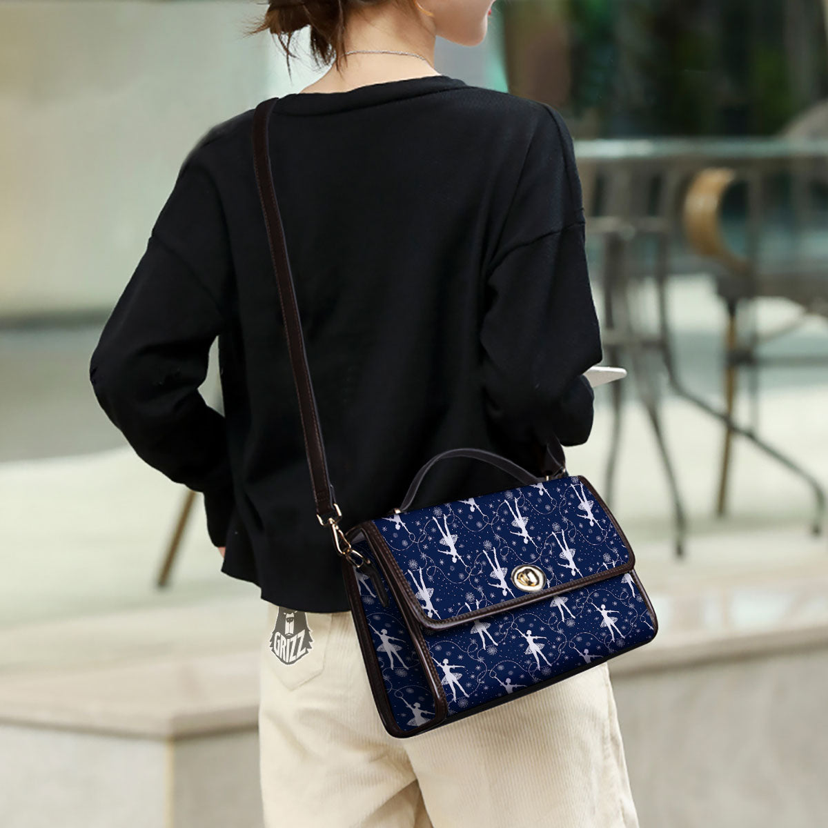 Ballet Snowflake Print Pattern Women's Satchel Bag