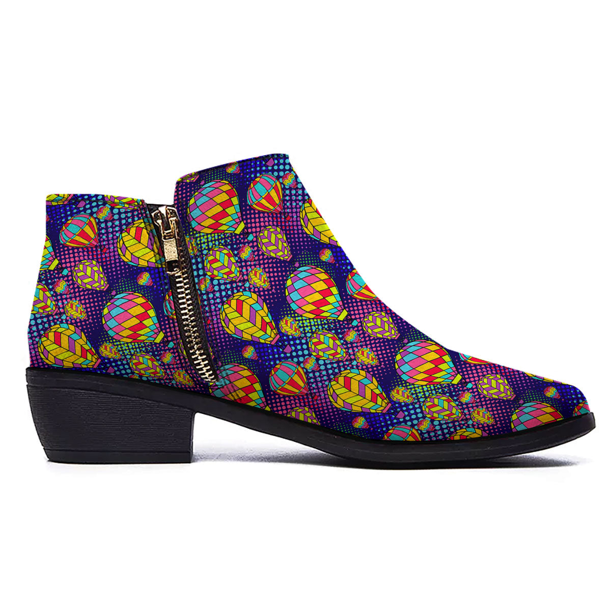 Balloon Air Retro Print Pattern Ankle Boots-grizzshop