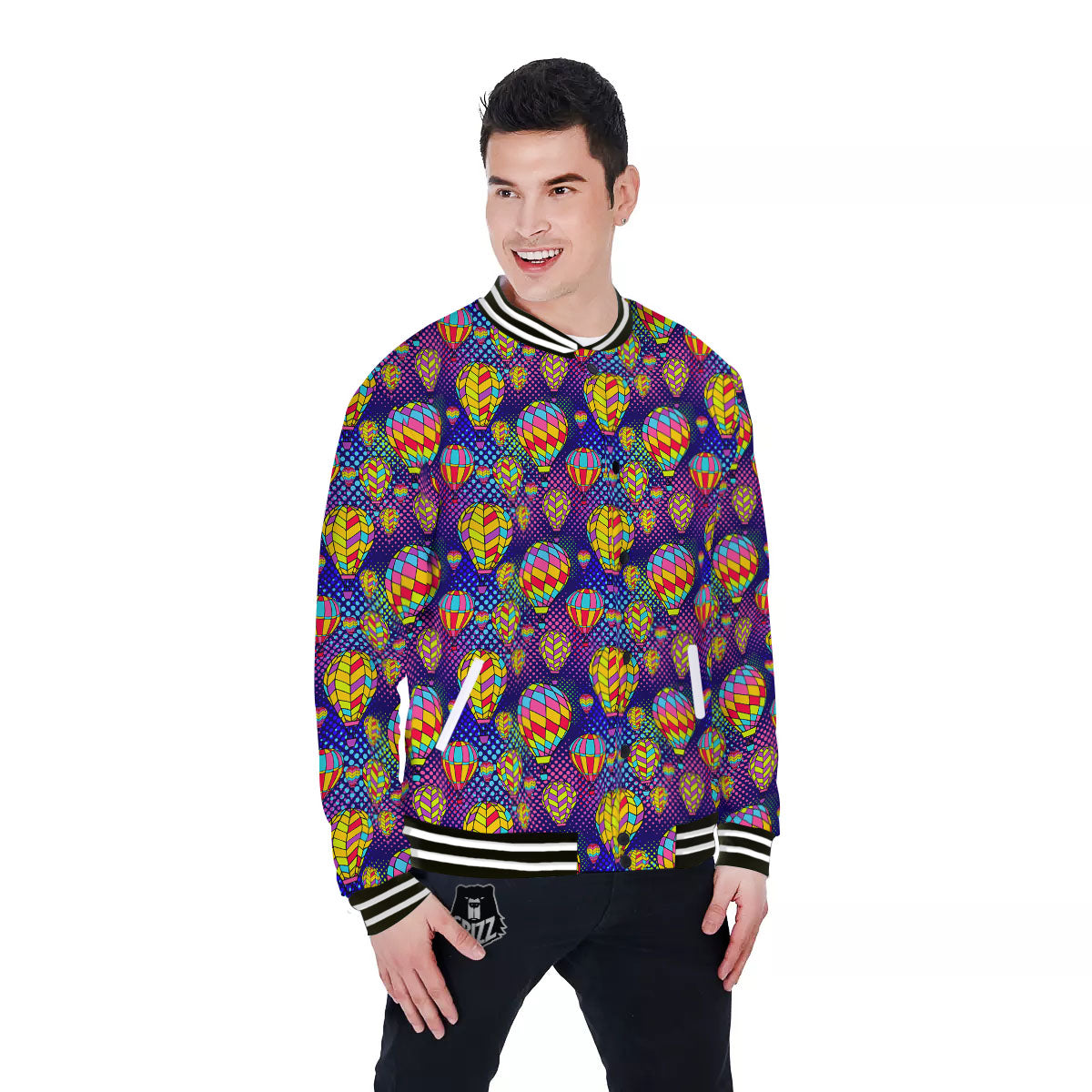 Balloon Air Retro Print Pattern Baseball Jacket-grizzshop