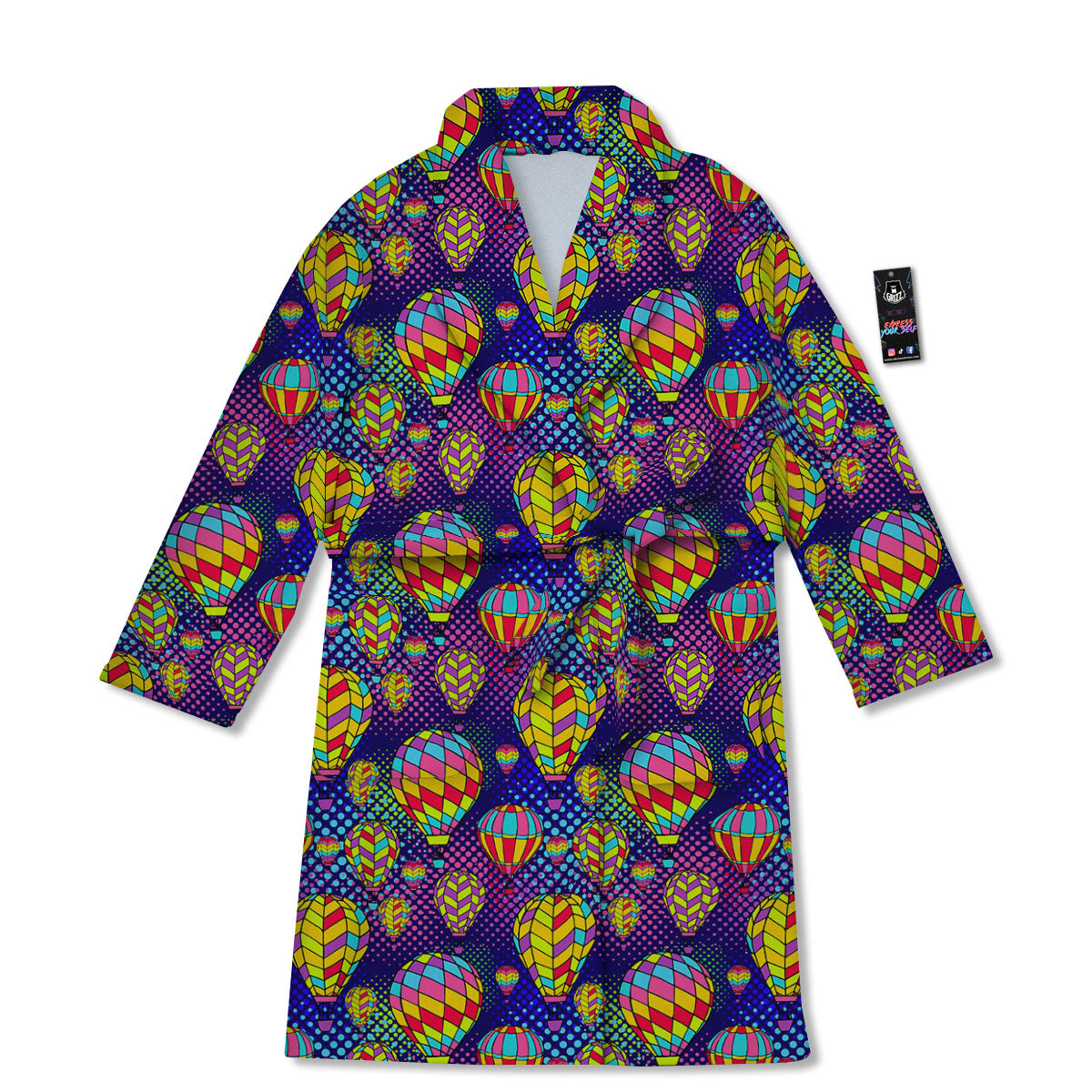 Balloon Air Retro Print Pattern Bathrobe-grizzshop
