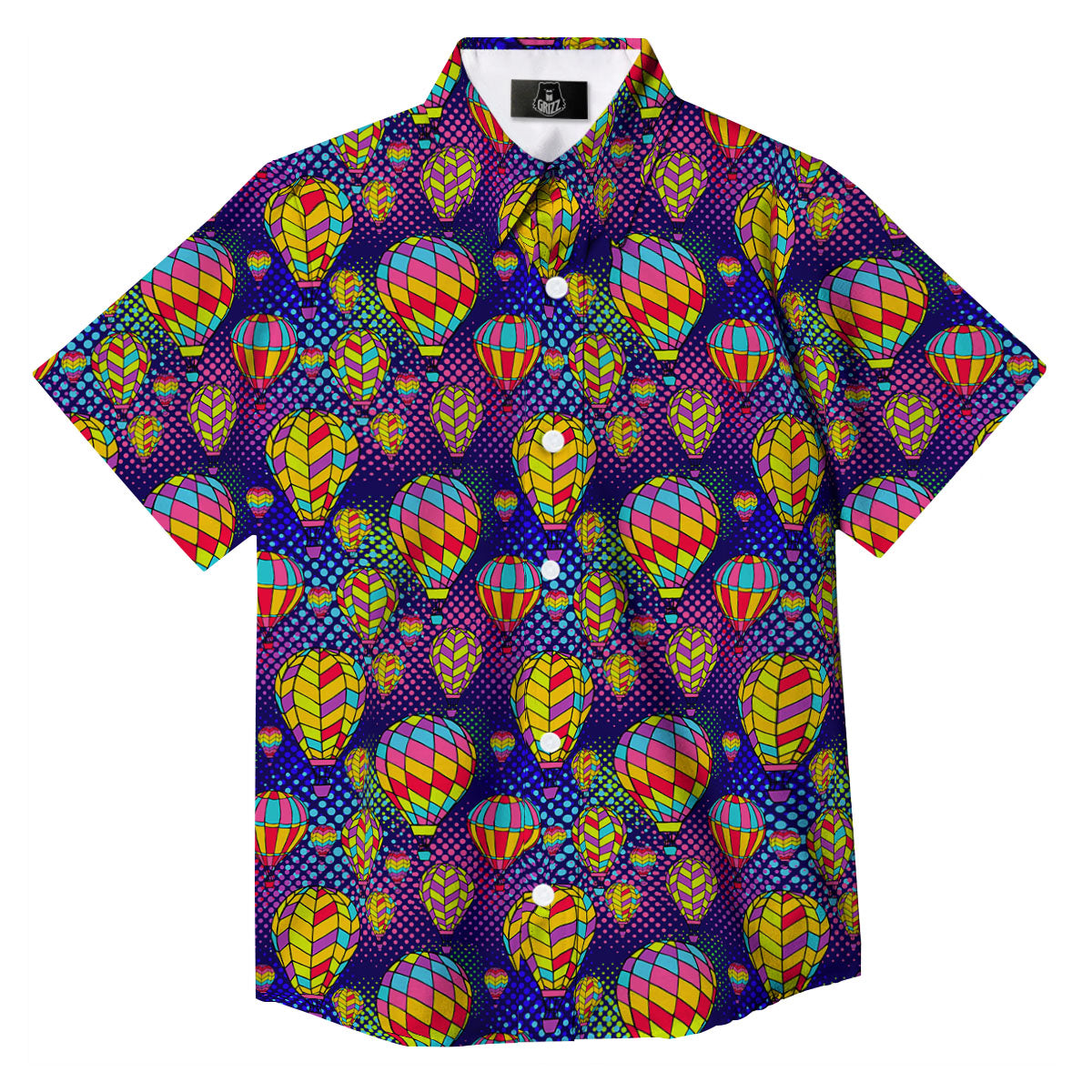 Balloon Air Retro Print Pattern Button Up Shirt-grizzshop