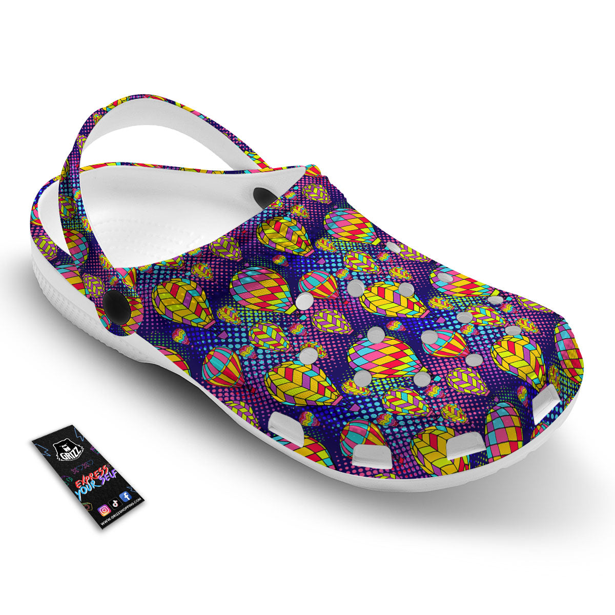 Balloon Air Retro Print Pattern Clog-grizzshop