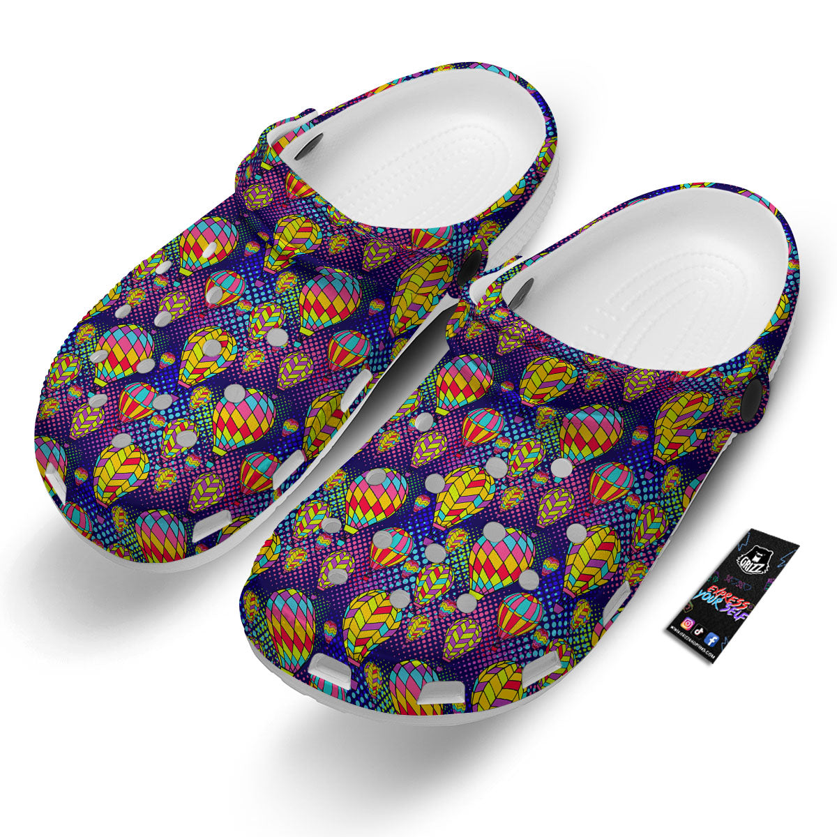 Balloon Air Retro Print Pattern Clog-grizzshop