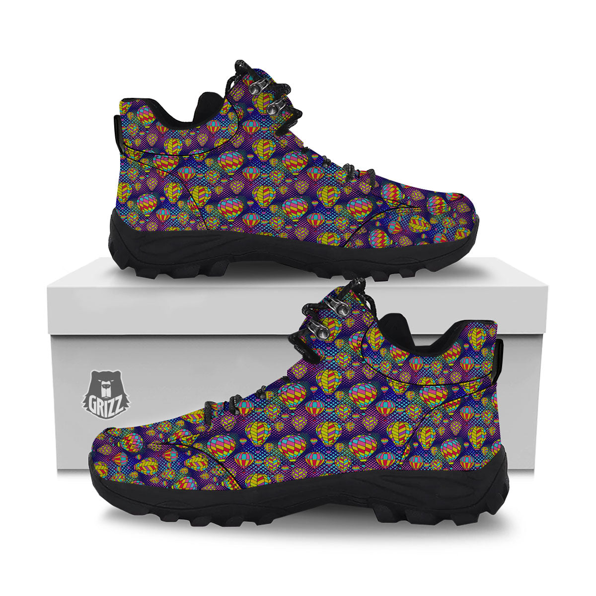 Balloon Air Retro Print Pattern Hiking Shoes-grizzshop