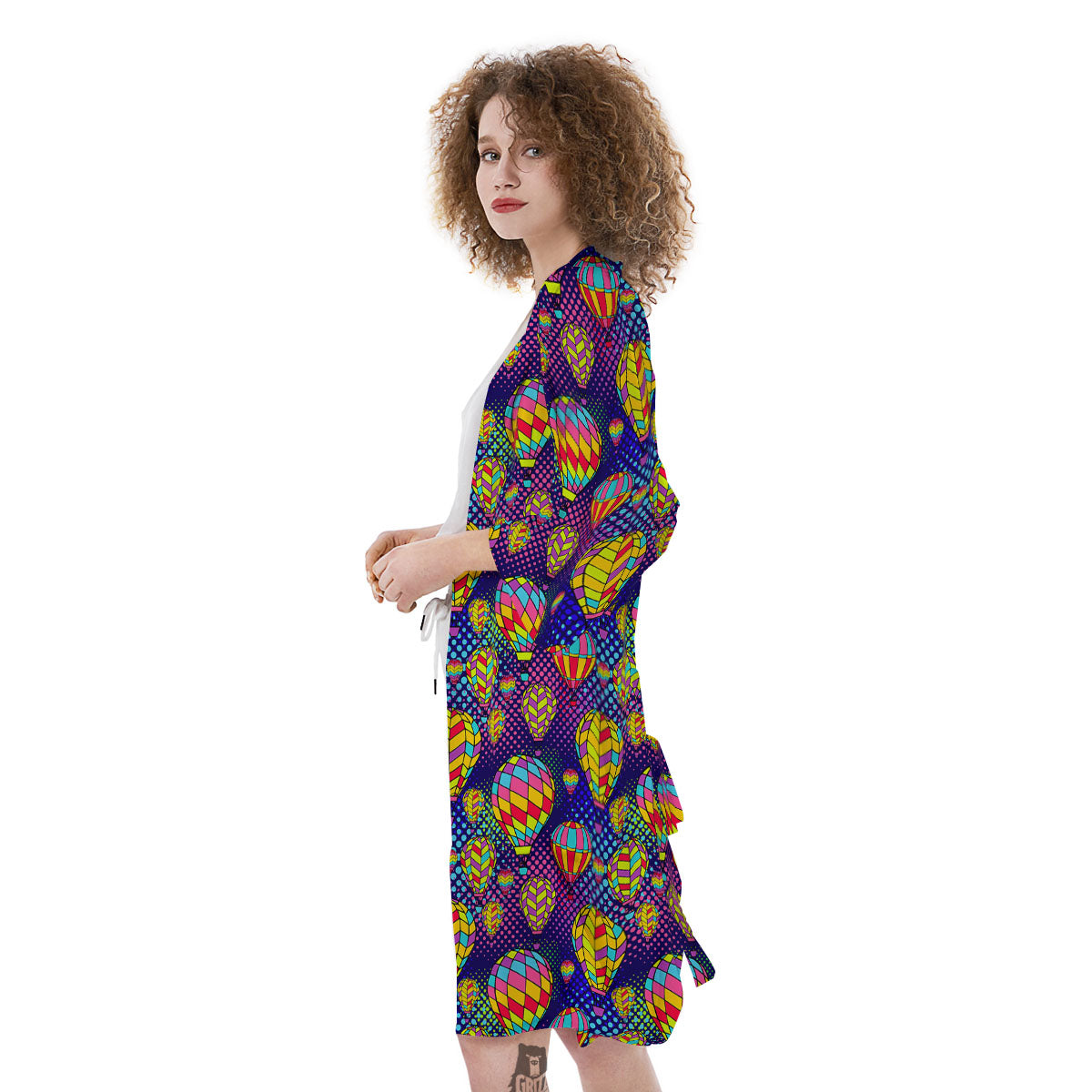 Balloon Air Retro Print Pattern Kimono-grizzshop
