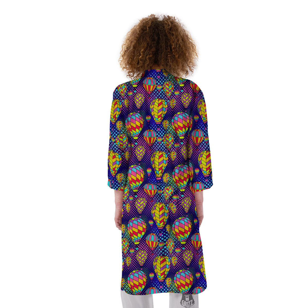 Balloon Air Retro Print Pattern Kimono-grizzshop