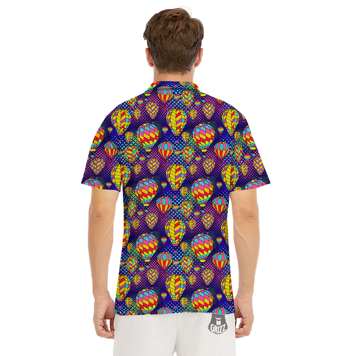 Balloon Air Retro Print Pattern Men's Golf Shirts-grizzshop
