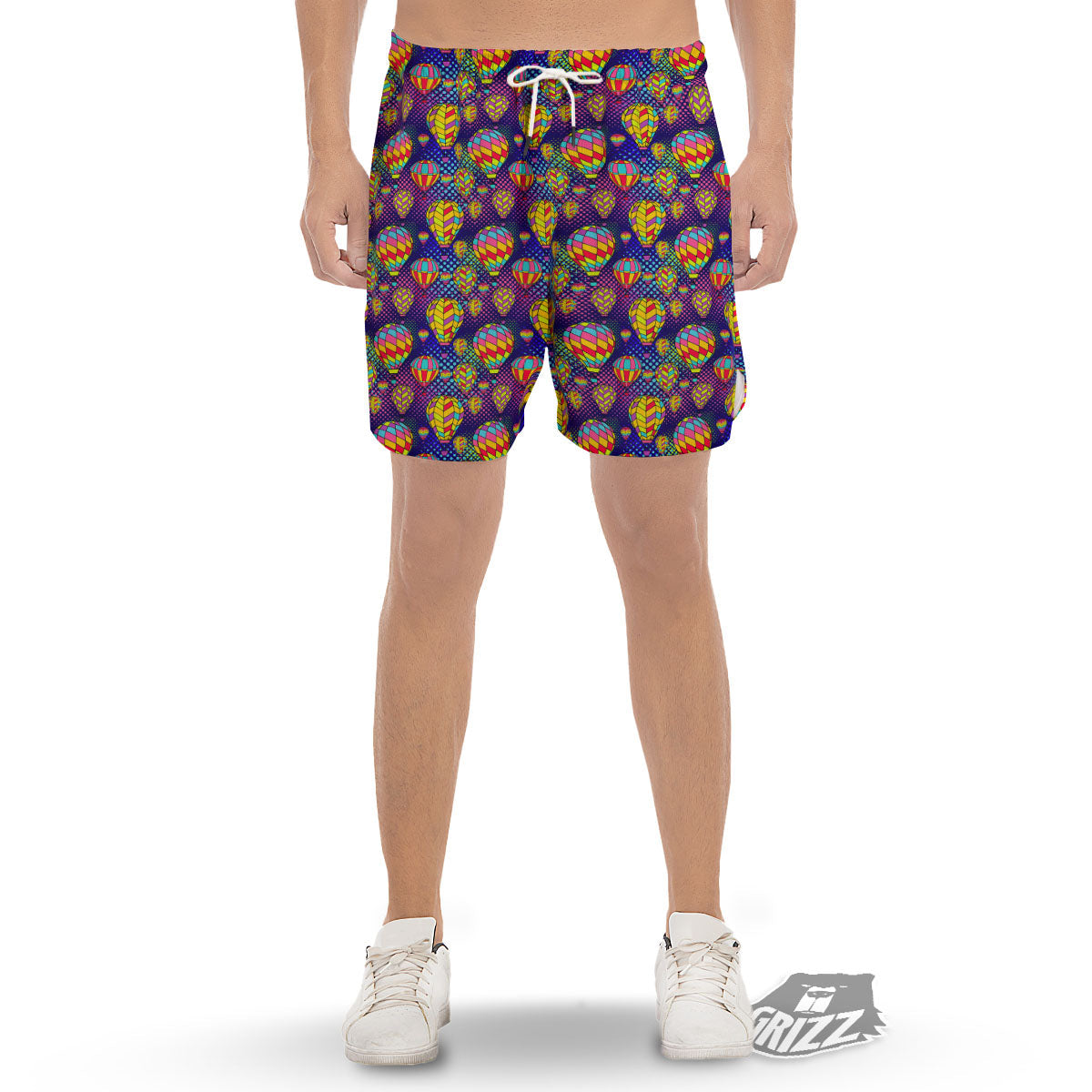 Balloon Air Retro Print Pattern Men's Gym Shorts-grizzshop