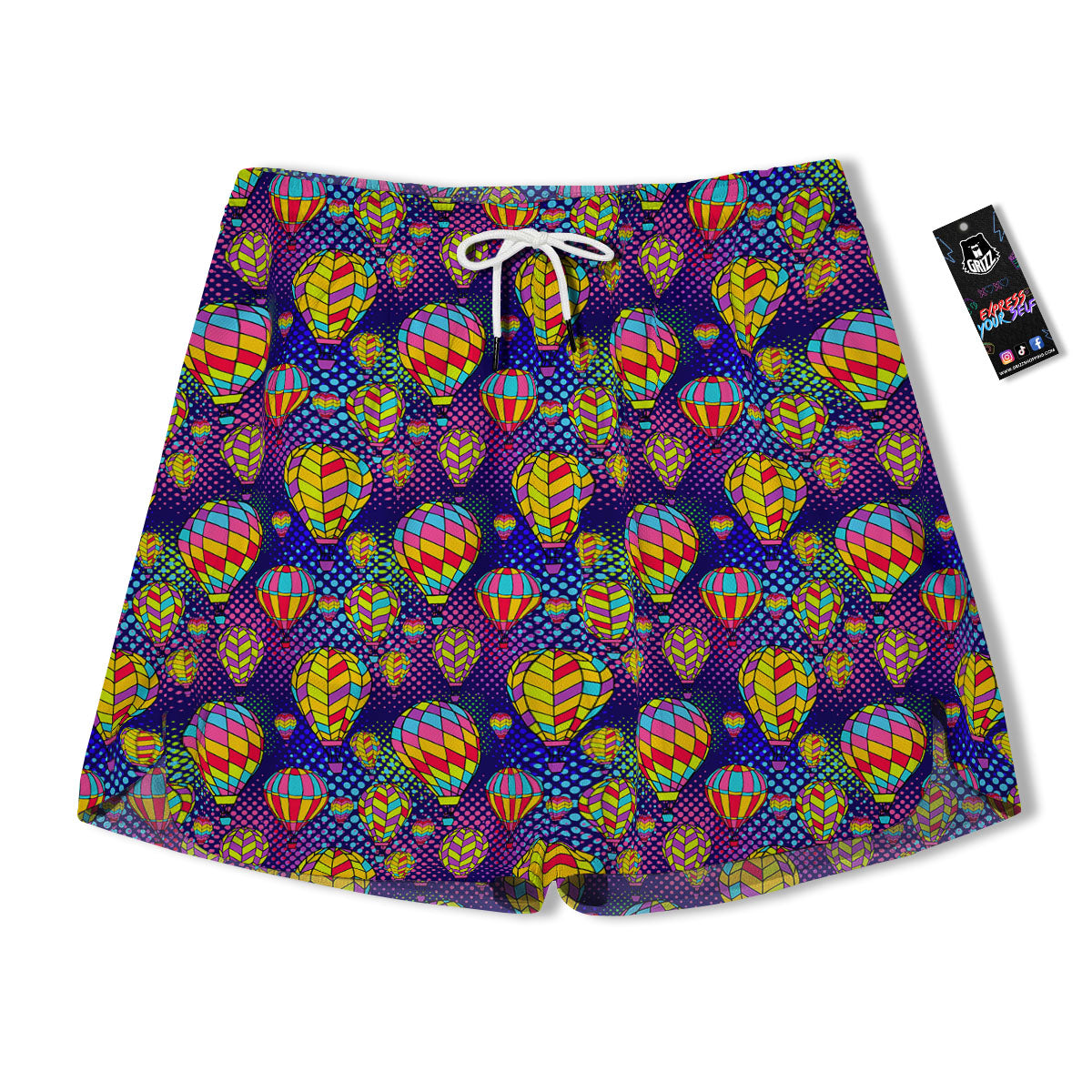Balloon Air Retro Print Pattern Men's Running Shorts-grizzshop