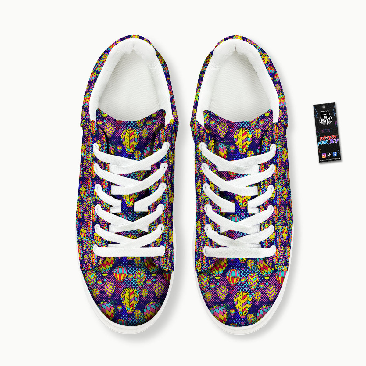 Balloon Air Retro Print Pattern Platform Shoes-grizzshop
