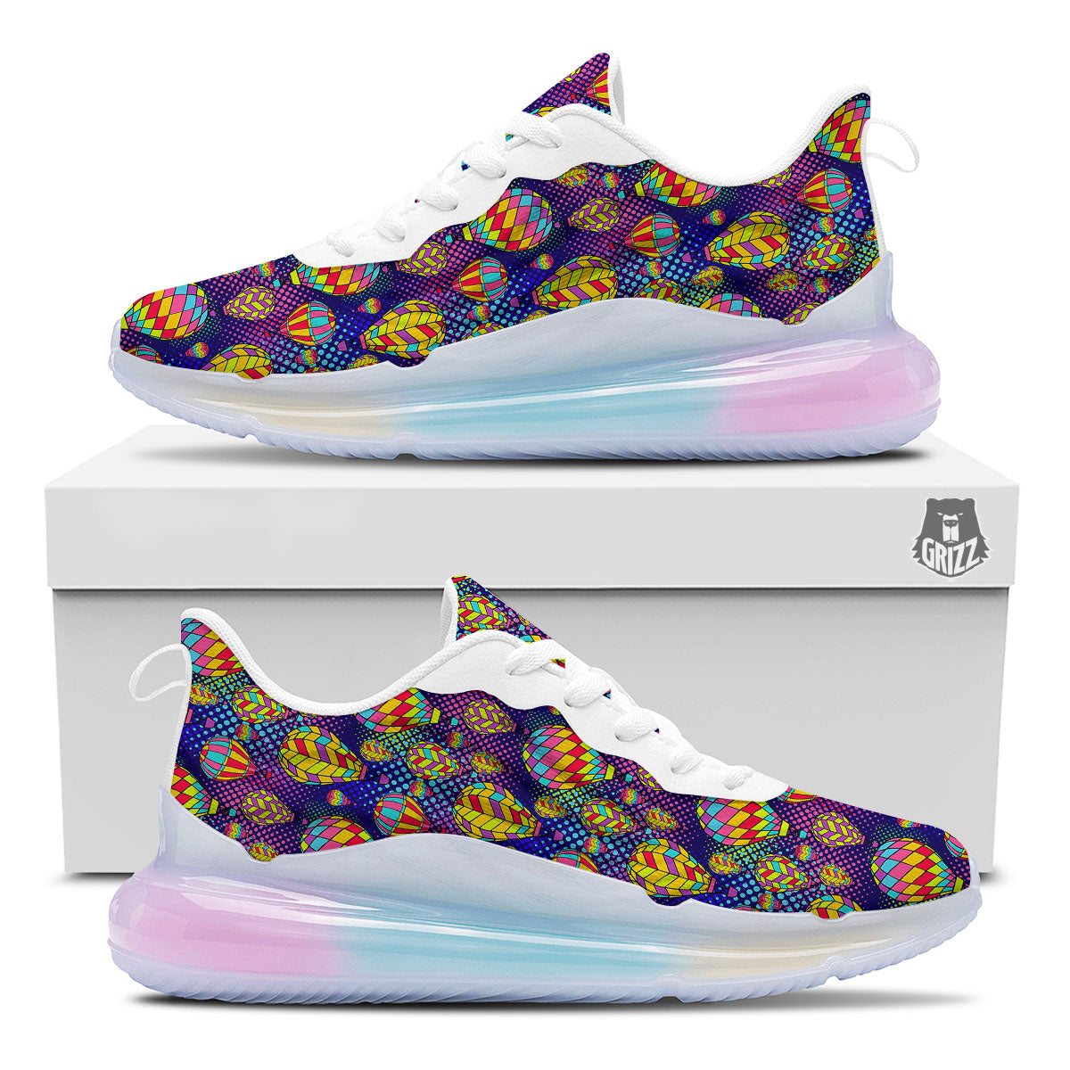 Balloon Air Retro Print Pattern Running Sneakers-grizzshop