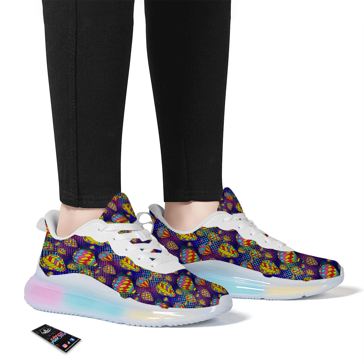 Balloon Air Retro Print Pattern Running Sneakers-grizzshop