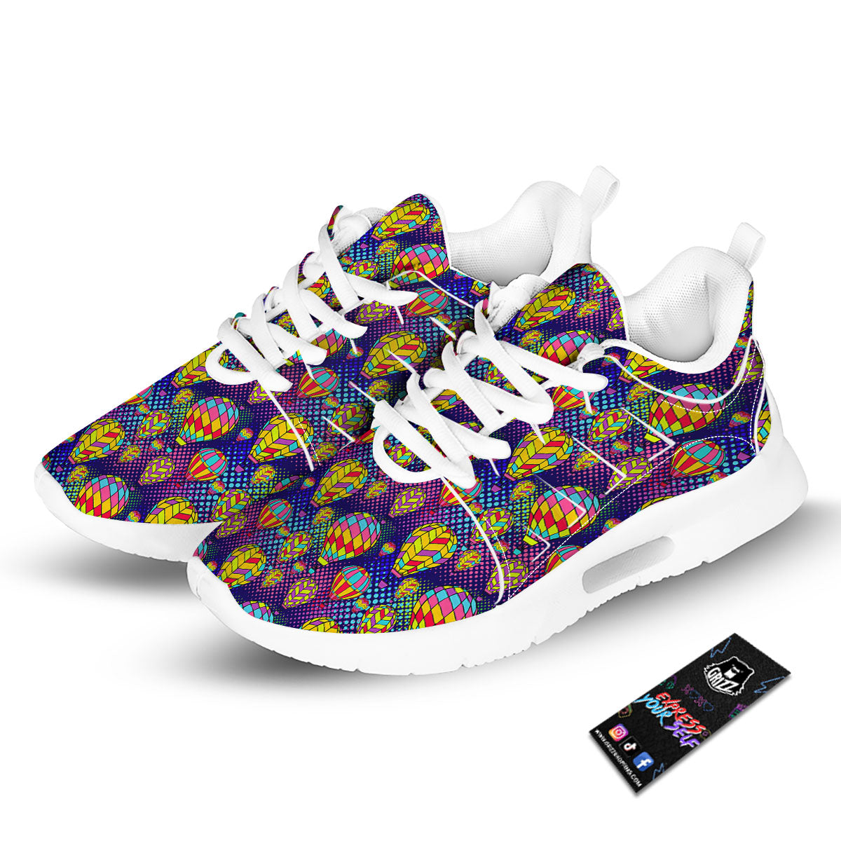 Balloon Air Retro Print Pattern Tennis Shoes-grizzshop